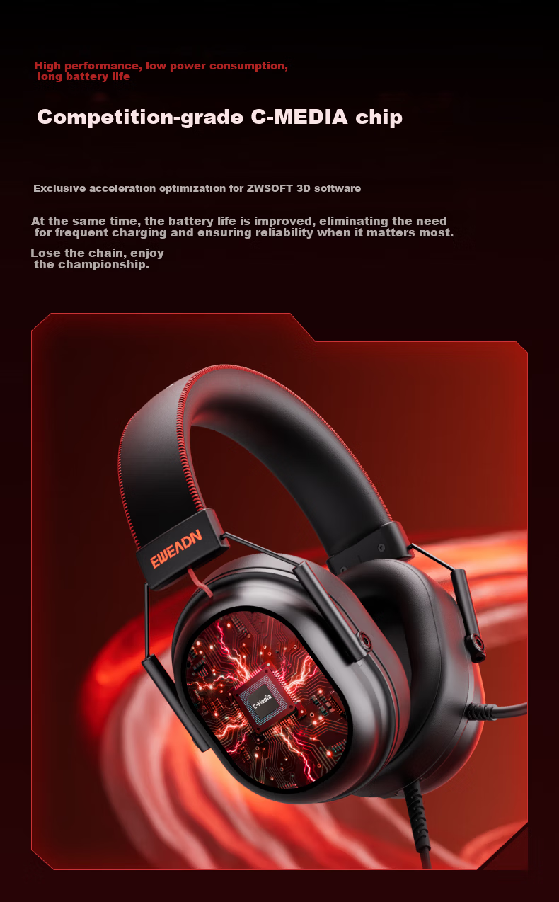 EWEADN VX01S Wireless Bluetooth Four-Mode Wired Gaming Headset Over-Ear 7.1 Surround Sound PC Esports Headphones for FPS Games 10