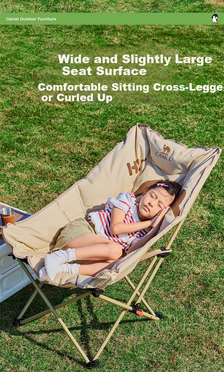 CAMEL Outdoor Portable Folding Recliner Camping Chair Dual-Use Seat and Recliner Office Cloud Chair 175CH19003A 2