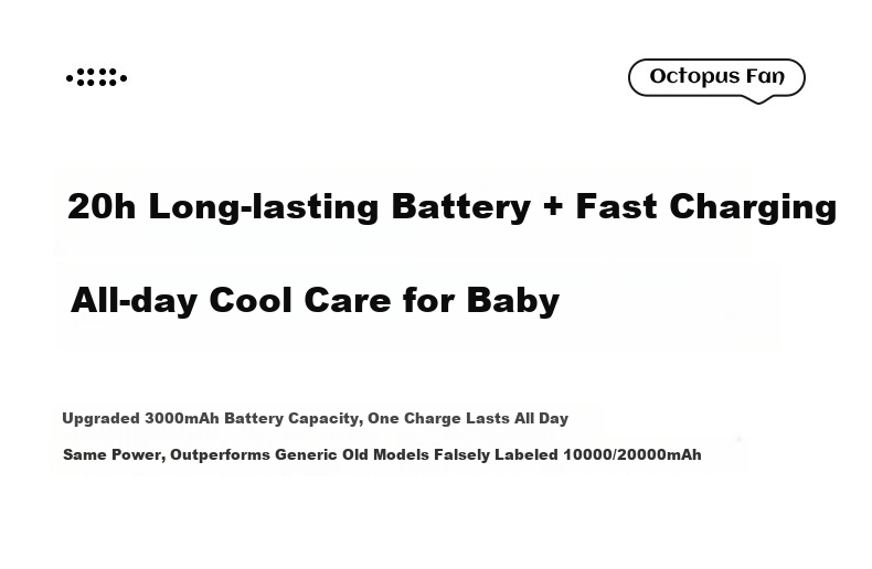 AUX Baby Stroller Mini Octopus Folding Desktop Portable Handheld USB Fan Baby Special Outdoor Cooling Essential Long Battery Life 19