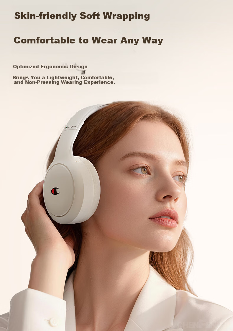 Champion Wireless Bluetooth Earbuds for Computer and Mobile, Noise-Cancelling Gaming Headset, Long Battery Life, Trendy Series CH22 Beige 5