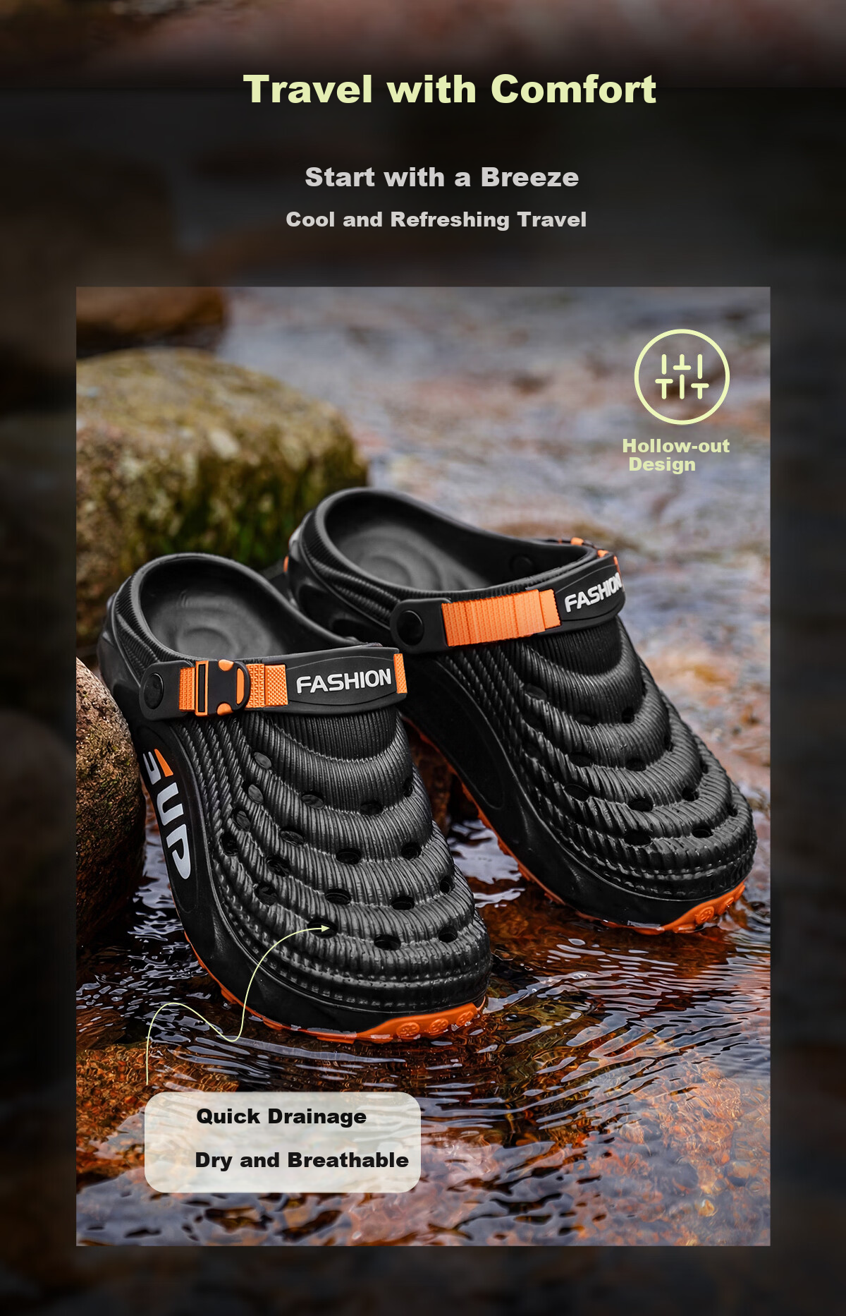 TZLDN Men's Non-Slip Ventilated Summer Outdoor Beach Creek Walking Sandals Dual-Purpose EVA Odor-Resistant Slippers for Driving and Outdoor Wear 4