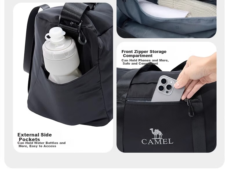 CAMEL Large Capacity Travel Bag Carry-on Tote Gym Shoulder Crossbody Bag 575B67L3022 Haze Purple One Size 4