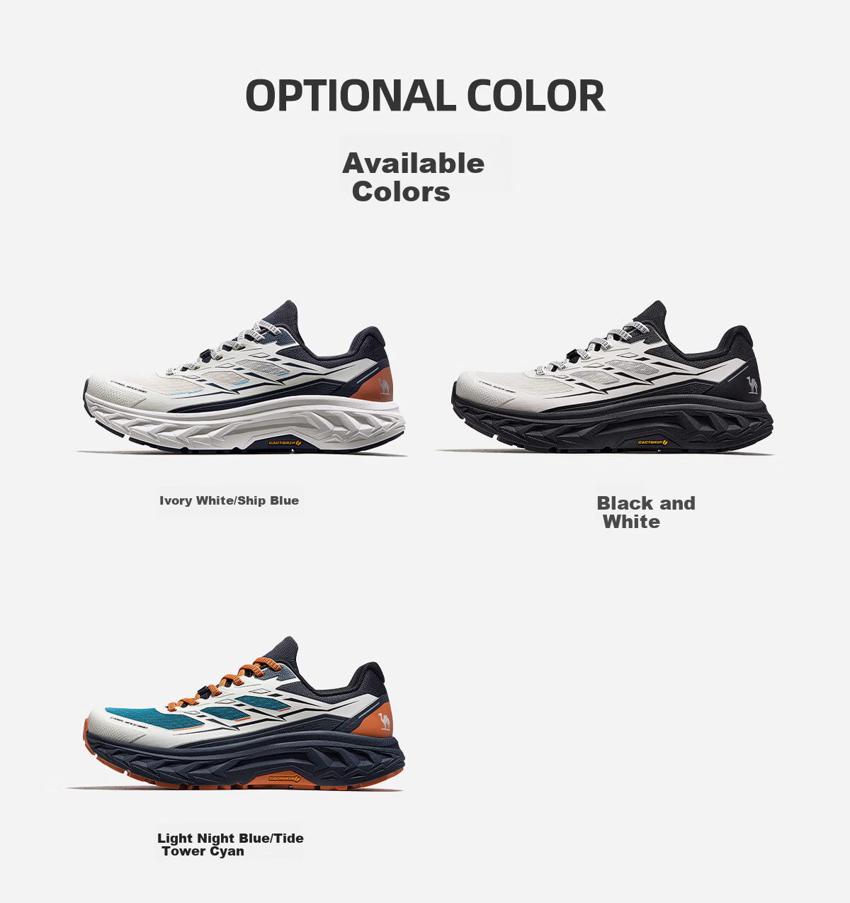 CAMEL [Wang Junkai Edition - Mountain Shadow] Off-Road Running Shoes Unisex Professional Outdoor Sports Cushioning Running Hiking Shoes 16