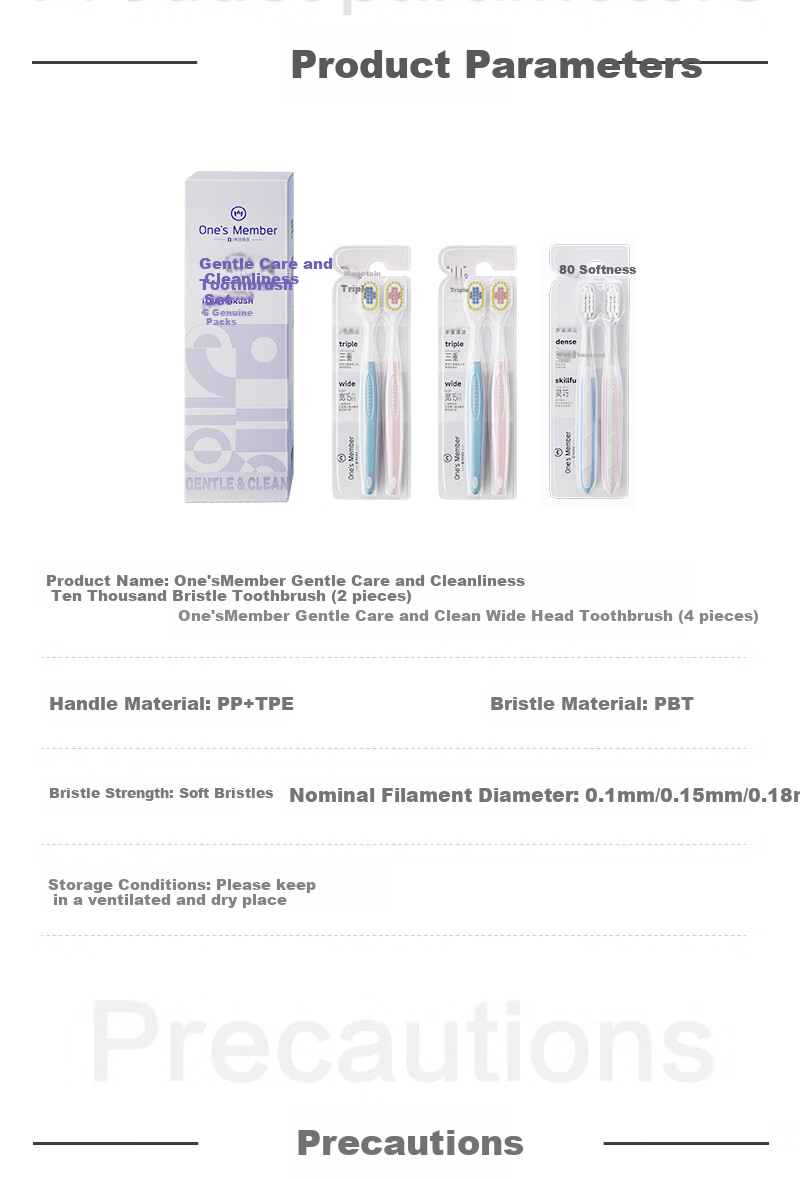 One's Member Soft Bristle Gum Care Wide Head Toothbrush for Men and Women Adults JD Self-operated Relieves Sensitivity Reduces Bleeding 2 Pack 14