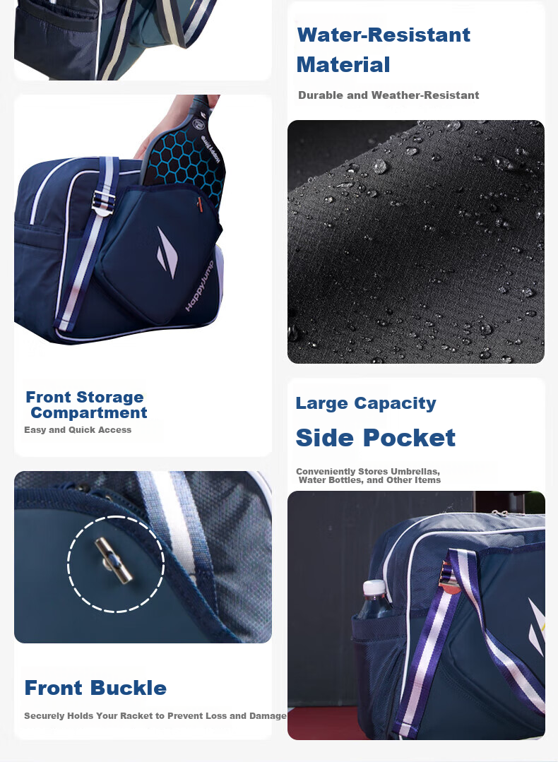 HiJump (Germany) Pickleball Dedicated Bag Unisex Handheld Shoulder Large Capacity Independent Shoe Compartment Portable Sports Storage Bag 3