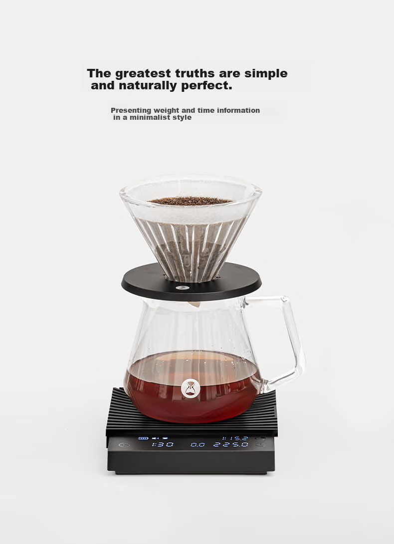 Tiamo Pour-Over Coffee Set Gift Box Temperature Control Kettle Coffee Scale Grinder Coffee Accessories Luxury Birthday Gift 13