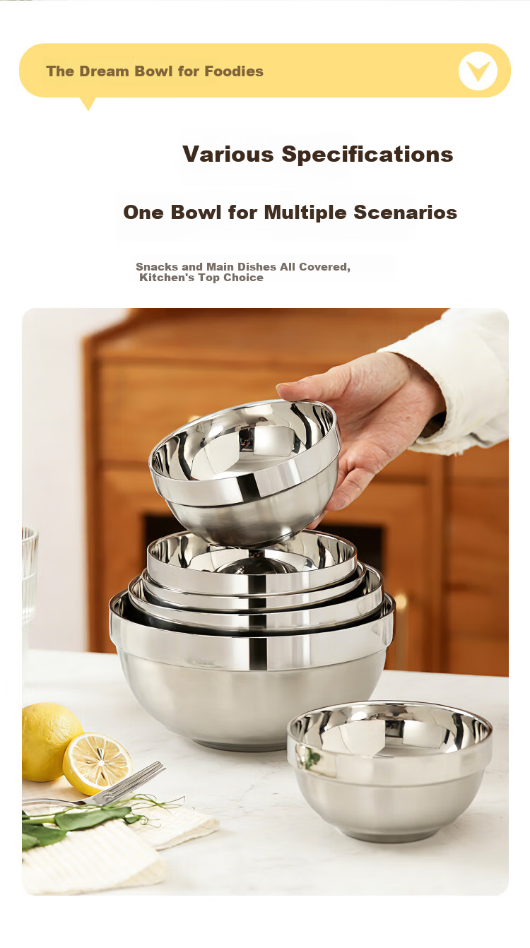 Shengjia 316 Stainless Steel Double-Layer Insulated Anti-Scald Bowl 11.5cm for School Canteen Hotel 316 Double-Layer Bowl [Jing Warehouse] 8