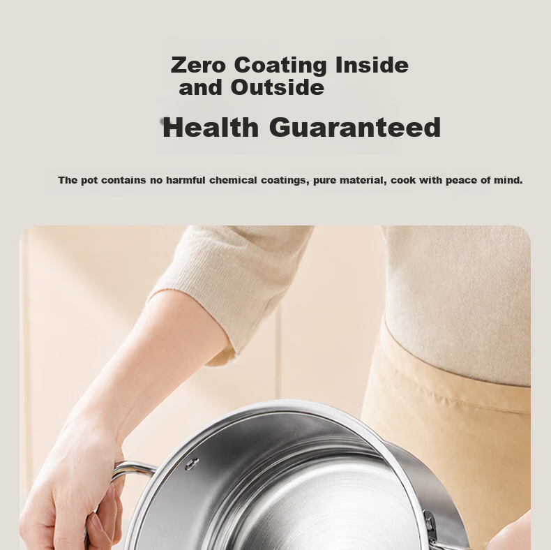 KOBACH German-Style Soup Pot, 316L Thickened Stainless Steel, Multifunctional Frying Pan, Steaming And Stewing Pot, Large Capacity, Compatible with Induction Cooker And Gas Stove 4