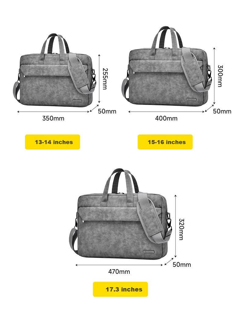 DiYi Workshop Laptop Bag Handheld Large Capacity 13-14 Inch Compatible with Huawei Apple MacBook Air Lenovo Commuter Water-Resistant Durable Stylish Briefcase 10
