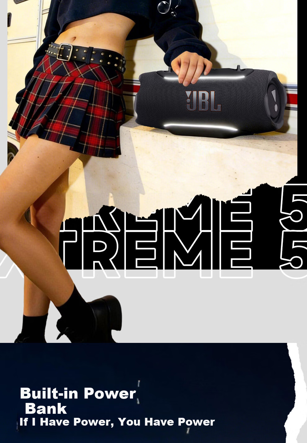 JBL XTREME 5 Bluetooth Speaker Outdoor Portable Party Speaker Bass Subwoofer 520 Gift Atmosphere Speaker AI Sound Black 19