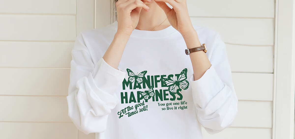 Halo Queen Women's Short-Sleeve T-Shirt, Summer Undershirt, Inner Layer Top, Trendy Letter Print, Loose-Fitting T-Shirt, H143T1418 17