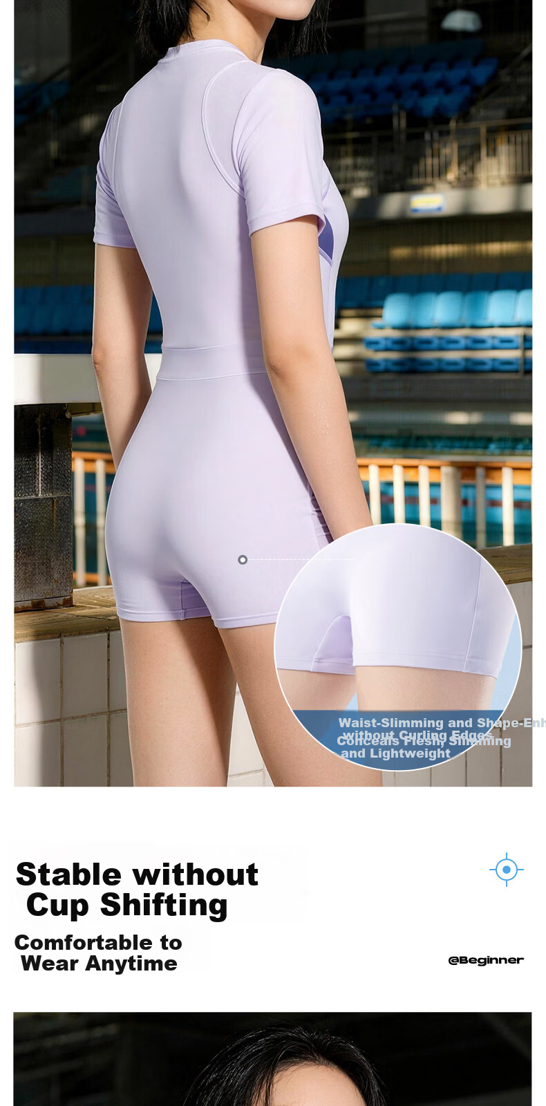 Skechers Women's One-Piece Square-Leg Conservative Slimming Plus Size Premium Professional Racing Swimsuit 2XL 13