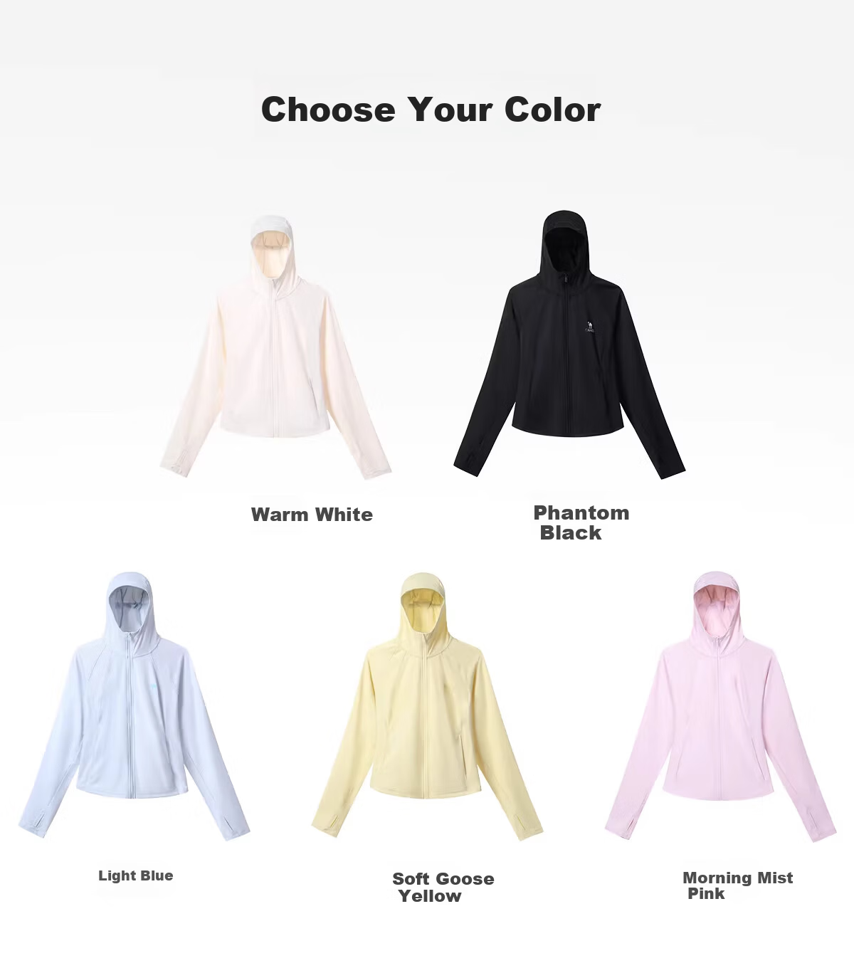 CAMEL Outdoor Cold White Original Yarn Sunscreen Jacket for Women 26 Spring Summer New Slim Breathable Cooling Coat 1157A 15