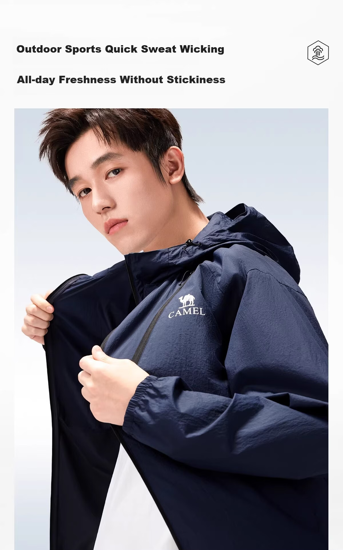 CAMEL Outdoor Sun Protection Jacket 2026 Spring Summer New Unisex Ice Cooling Breathable Durable Sunproof Sports Coat 5134 8