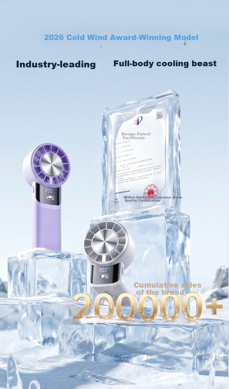 REMAX 200-Level Cool Breeze 240° Rotating Portable Handheld Semiconductor Cooling Fan USB Rechargeable Silent Outdoor Long-Lasting Air Conditioner Fan 6