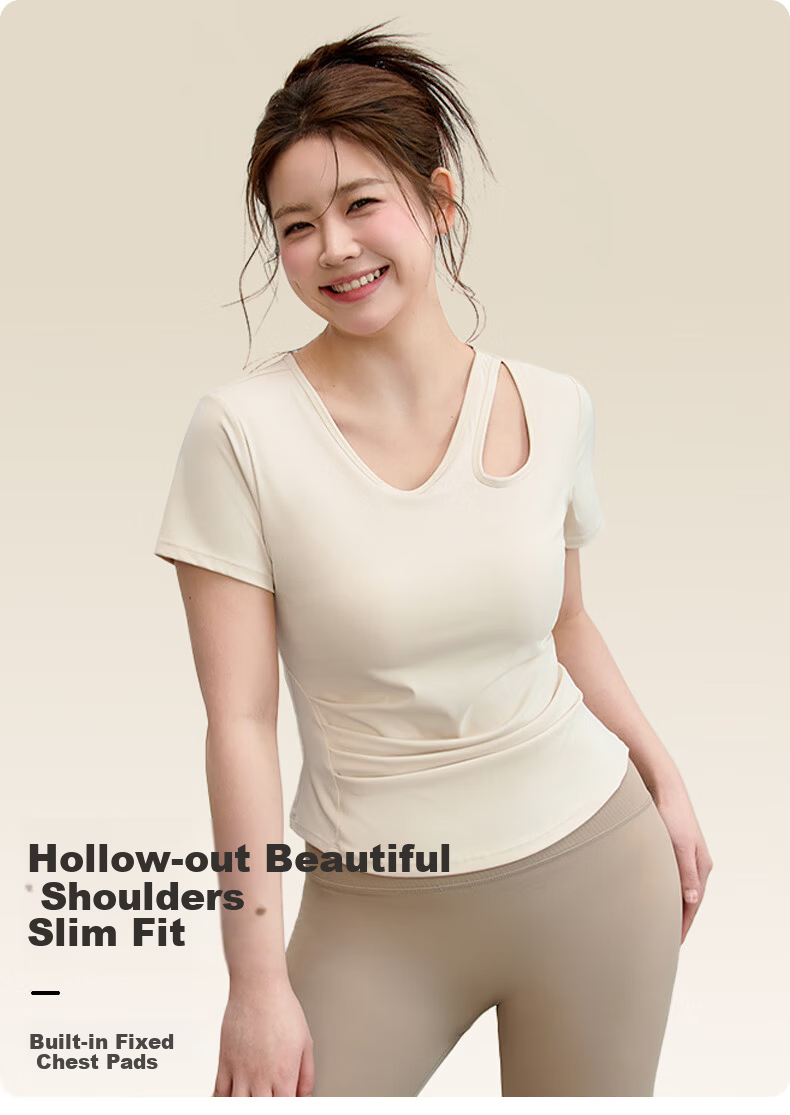 XUEXIMAN Plus Size Women's Yoga Short Sleeve Quick-Dry Sports T-Shirt Slim Running Top Pilates Training Fitness Wear 1