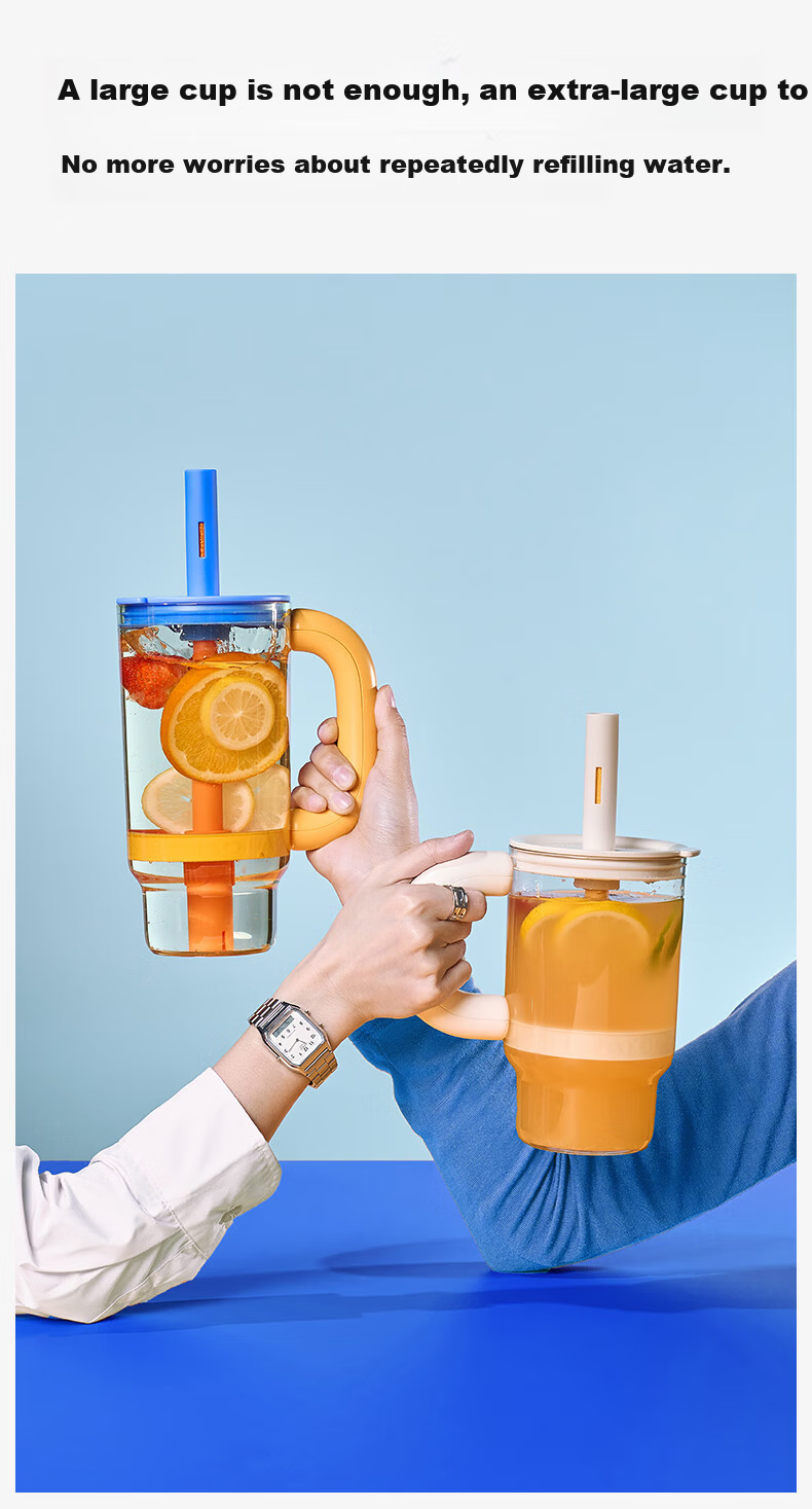 Chakolab Giant Tea Separation Straw Cup for Women High-Value Large Capacity Tritan Daddy Cup Stress Relief 7