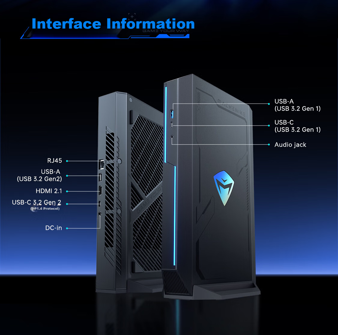 MACHENIKE Dawn Mini High-Performance Gaming Desktop PC Ai Design Workstation (i7-14700HX RTX5060 32GB 1TB) National Subsidy 8