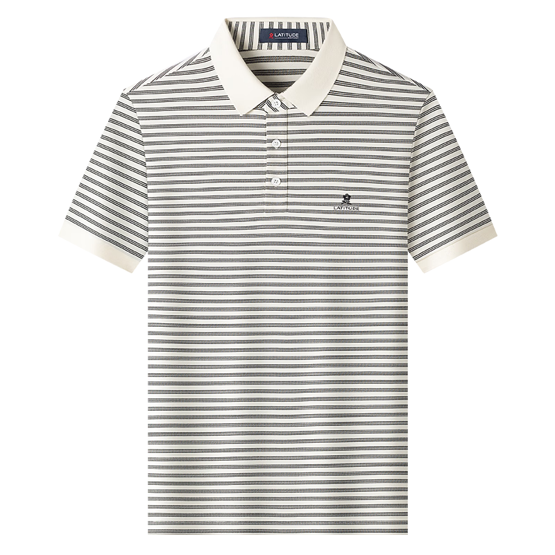 MONTAGUT Men's Polo Shirt Short Sleeve Summer Business Cool Touch 5A Antibacterial Wrinkle-Resistant T-Shirt Crescent White 4XL/58