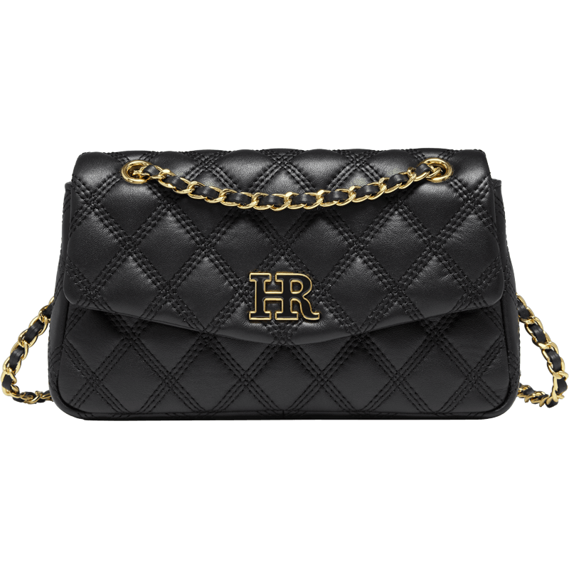 HR Handbag, Women's Bag, Chanel-Style Quilted Chain Bag, Top-Grain Leather Shoulder Crossbody Bag for Women, Birthday Gift
