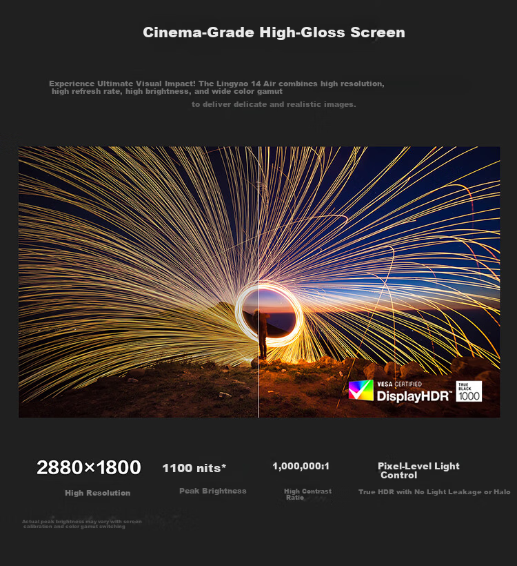 ASUS Lingyao 14 Air Snapdragon X2 Elite 2.8K 120Hz 1100nits OLED 16GB 1TB 980g AI Ultra-thin Laptop 11