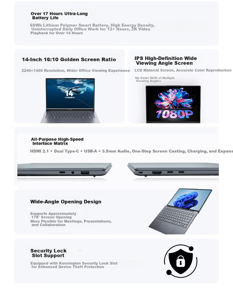 H3C New H3 MegaBook Air High-Performance Business Lightweight Laptop 14-inch Lunar Lake/32GB/1TB Local AI Long Battery Life 3
