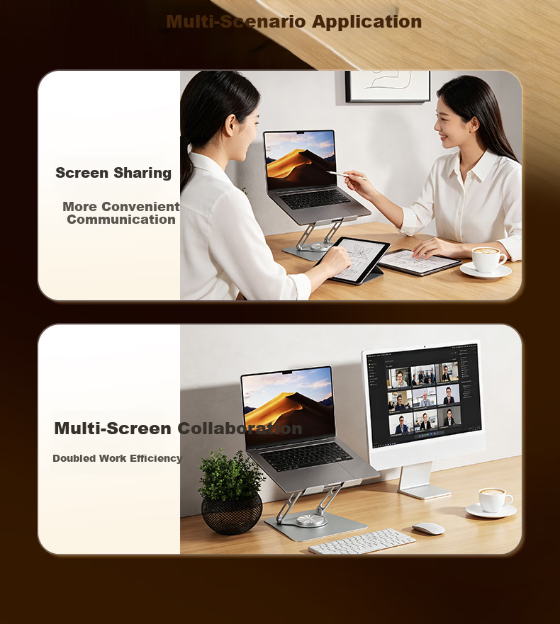 ASUS Laptop Stand, 360° Rotating Computer Stand, Infinite Height Adjustment, Foldable, Dual-Axis Adjustable Cooling Riser, Suitable for ASUS, Xiaodou/Xiaomi/Lenovo AR1 Pro 4