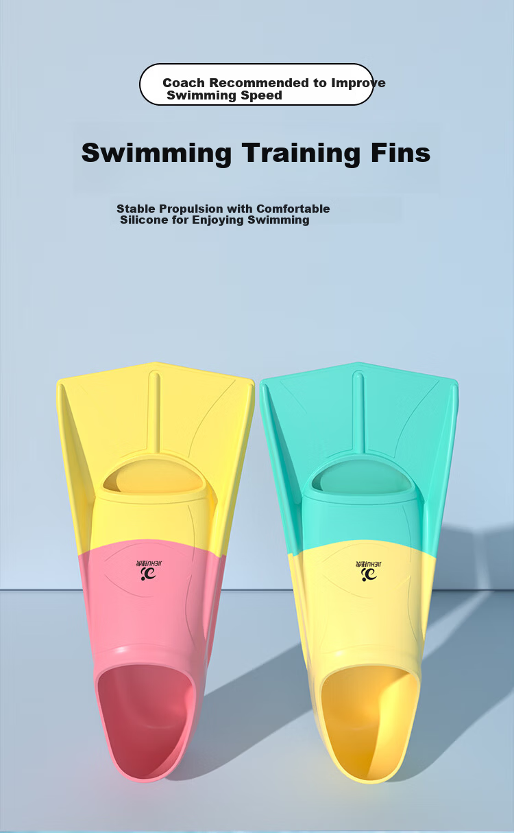 Jiehu Swim Fins Flippers Adult Kids Professional Diving Speed Comfortable Durable Soft Rubber Training Gear 1