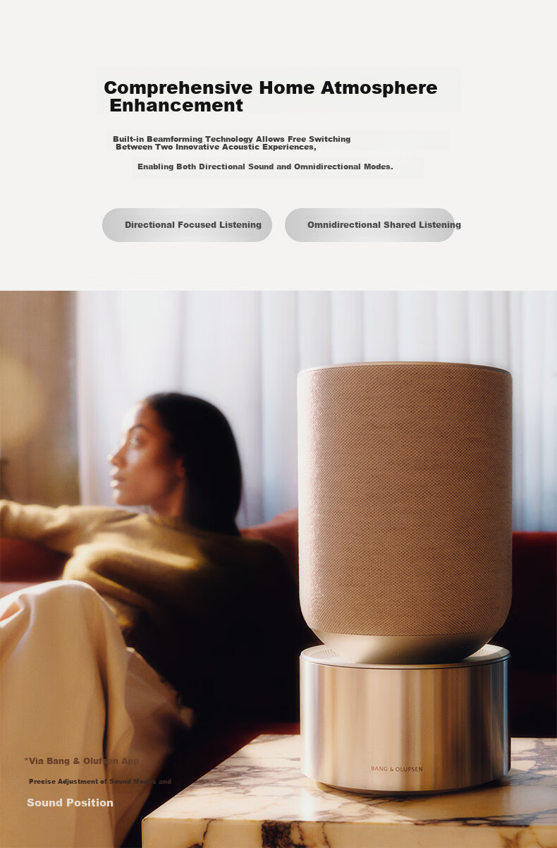 B&O Beosound Balance Bluetooth Speaker High-End Wireless WIFI Home Audio Oak Color Artistic Decor Holiday Gift 4