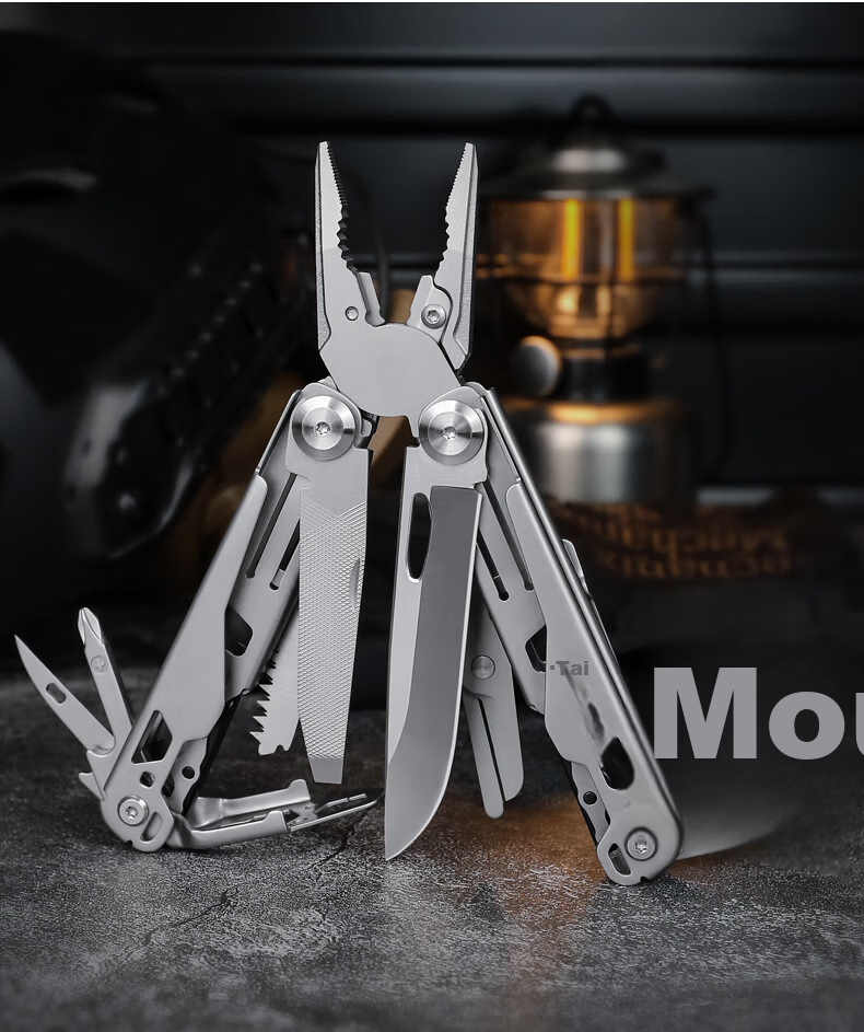 WeiZhiWei KaiTuo Silver Outdoor Home Multifunctional Folding Knife Emergency Rescue Pliers Portable Swiss Army Knife 22