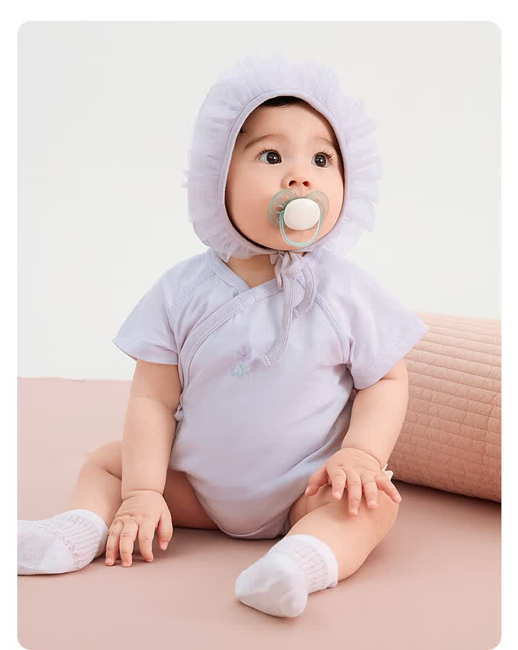 BALABALA Children's Cotton Triangle Shirt, New Summer Thin Style, Baby Bodysuit Two-Piece Set, for Newborns 0-6 Months 55