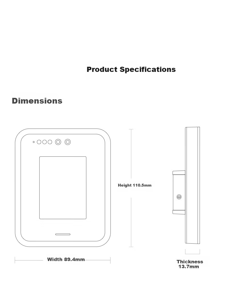 DingTalk Smart Connected Modian Facial Recognition Attendance and Access Control All-in-One Machine X3W Gray 6