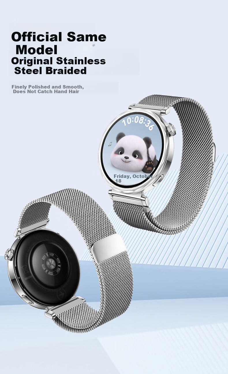 Competitor Metal Milanese Stainless Steel Magnetic Breathable Watch Band for Huawei GT6/GT5/GT4 41mm Women's Strap 4