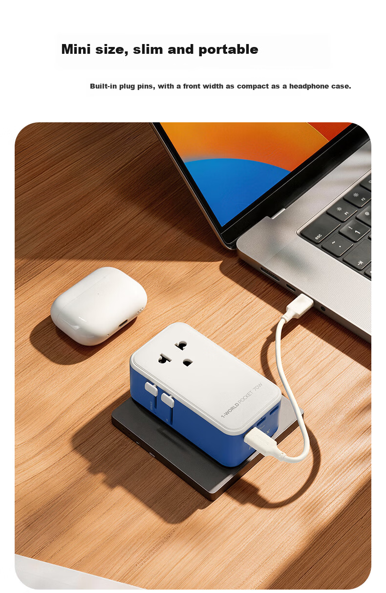 Momax Ultra-Thin 25W Global Universal Travel Adapter Multi-Country Converter Socket for Overseas Study and Travel Hong Kong Macau Japan Korea Europe UK US AU Standard Multi-Functional Socket Gray 2