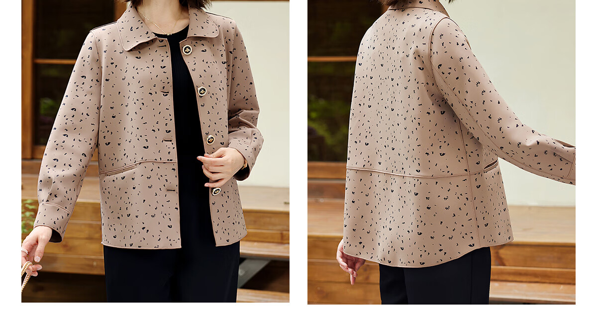 YUZHAOLIN Middle-aged and Elderly Women's Spring and Autumn Coat Elegant Mom Jacket Y243U3012 2