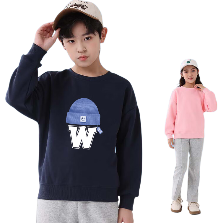 Baleno Boys' Sweatshirt, Autumn And Winter 2026, Children's Fleece-Lined Warm Base Layer, Round Neck Top, Boys' Long-Sleeve Winter Outerwear