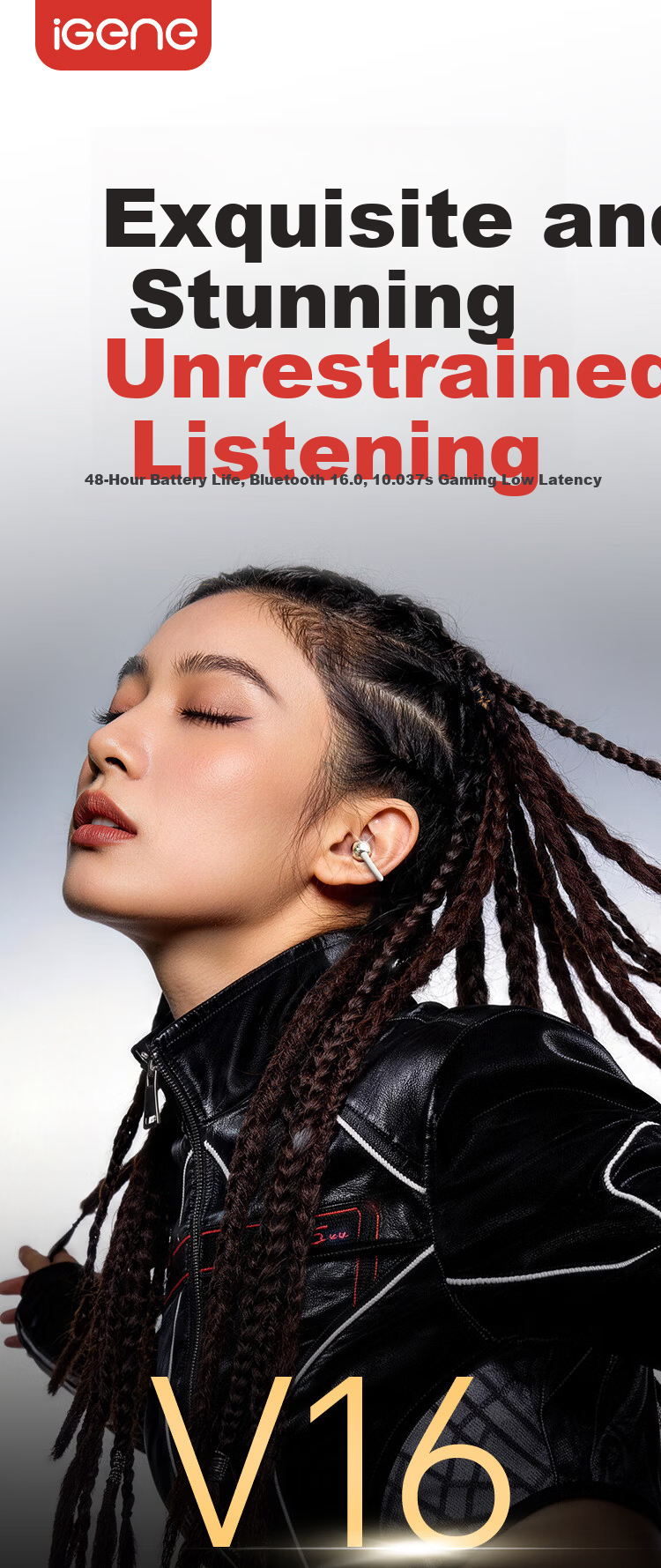 JiYin [Exquisite Fully Equipped 48 Hours] 6.0 Bluetooth Clip-On Earphones Music Sports Running Long Battery Life Open Non-In-Ear Bone Conduction Concept Ear Hook New Model Jinbang 1