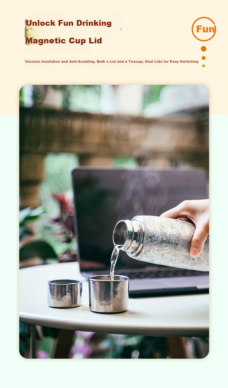 JOINXIN Zhuangxin Pure Titanium Steeping Cup Insulated Pure Titanium Outdoor Travel Tea Cup Gift Silver Bay Gray 400ml 6