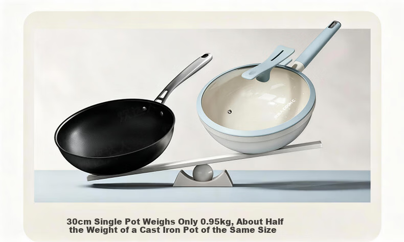 CHUI DA REN Titanium Extreme Rock Non-Stick Frying Pan Multi-Purpose Flat Bottom Stir-Fry Pan for Home Gas and Induction Cookers Durable 12