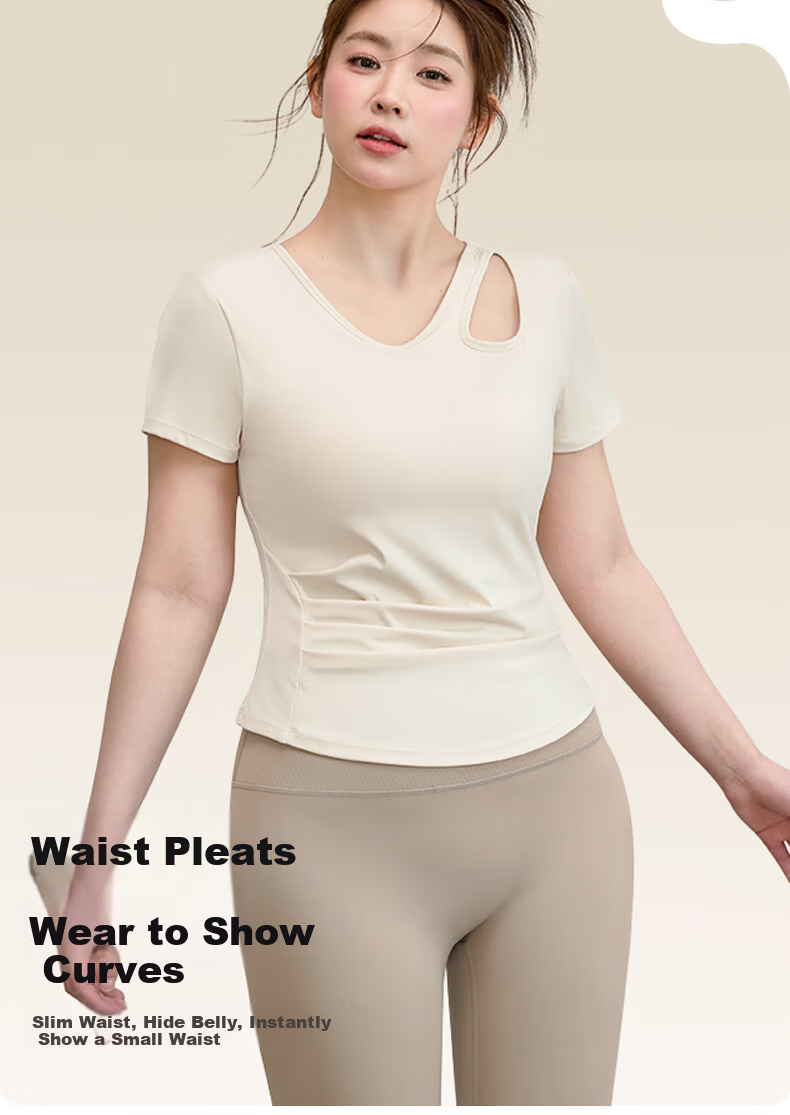 XUEXIMAN Plus Size Women's Yoga Short Sleeve Quick-Dry Sports T-Shirt Slim Running Top Pilates Training Fitness Wear 7