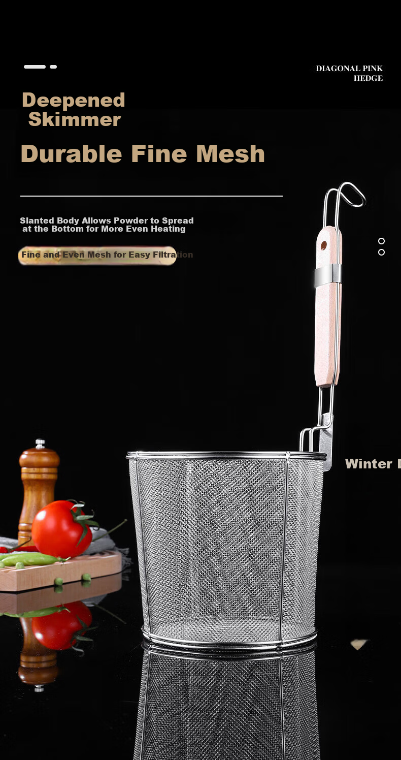 Congge 14cm Steel Perforated Noodle Strainer Ladle 2