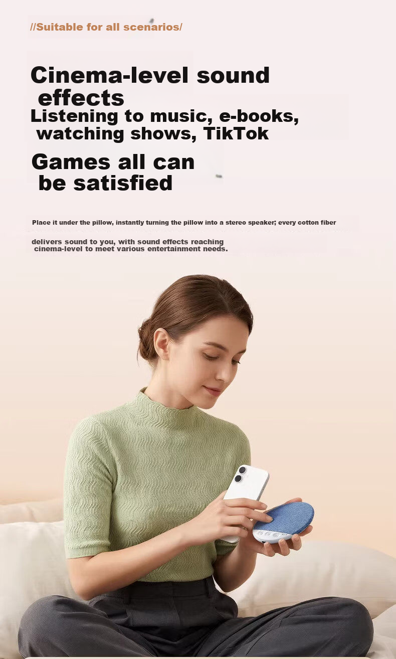 Yinwangsi 2026 New Ultra-Thin Bone Conduction Sleep Sound Pillow Bluetooth Speaker Sleep Aid Device for Bedside Listening 7