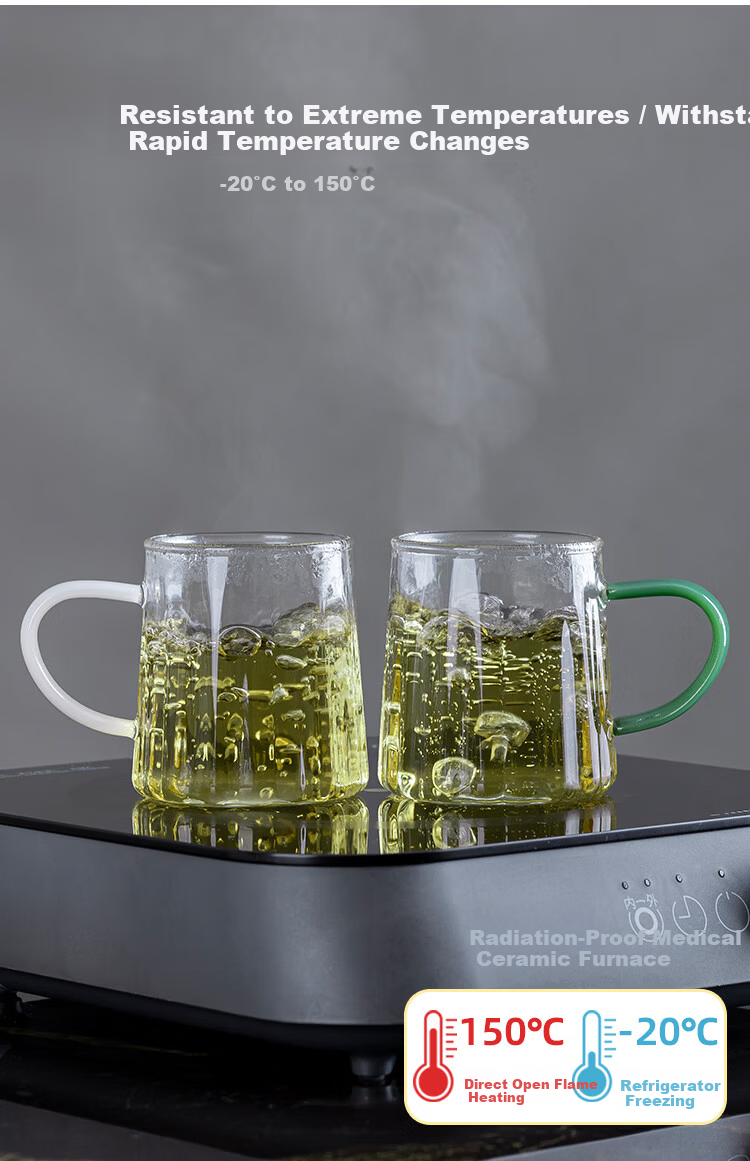 Banwu Life High Temperature Resistant Borosilicate Glass Cup Household Heat-Resistant Thickened Tea Drinking Glass Set of 6 Colors 4