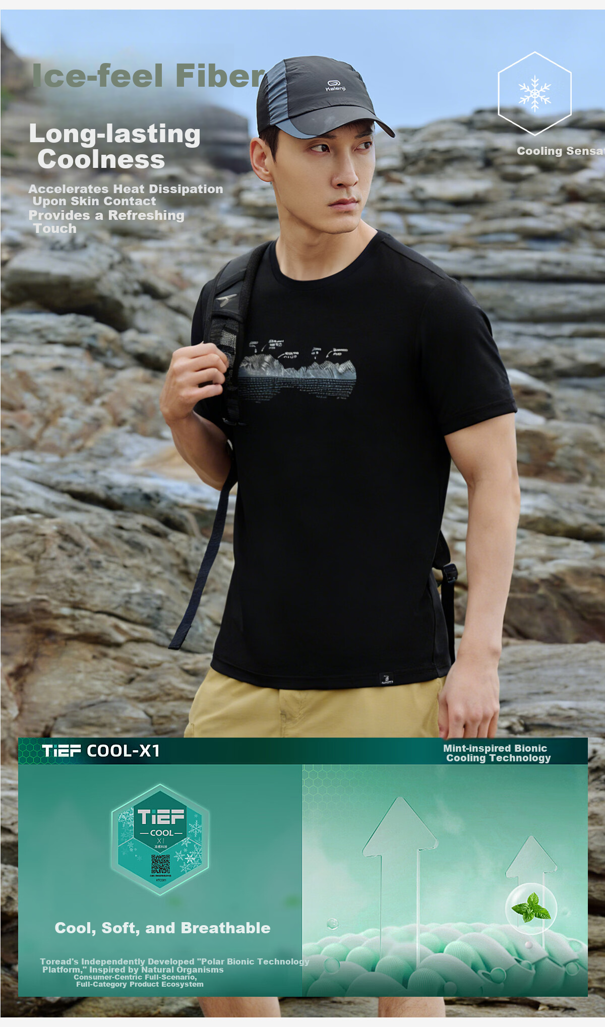 TOREAD Men's Quick-Dry Short Sleeve T-Shirt Outdoor Sports Functional Sun Protection Hiking Mountaineering Top TAJJAN81230 3