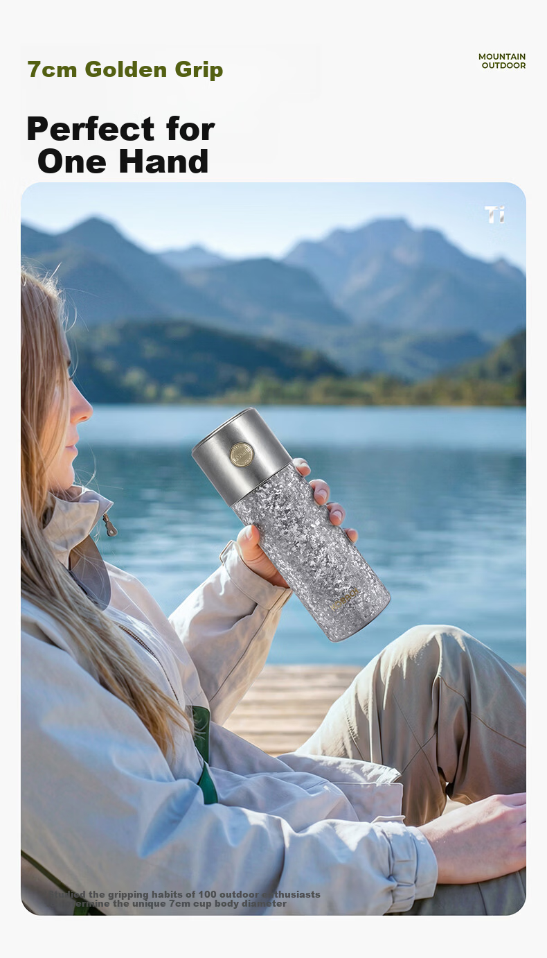 KOBACH Pure Titanium Insulated High-End Tea Brewing Business Office Gift Titanium Cup 450mL Silver 8