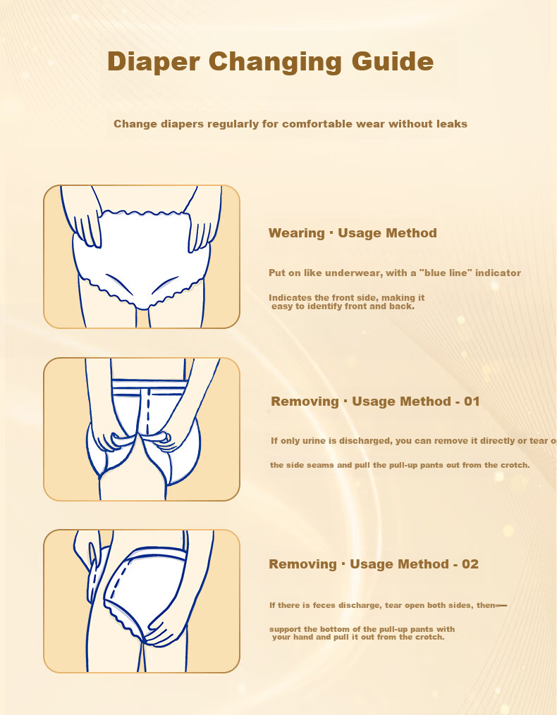 Qifu Deodorizing Antibacterial Adult Pull-Up Diapers M12 Pieces Hip Circumference 40-100cm Elderly Underwear Style Diapers 18