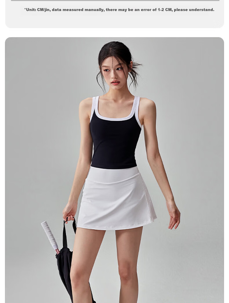 Xueqiman Women's Summer High-Waist Tennis Skirt, Two-in-One Anti-Exposure Yoga Pilates Fitness Skirt 9