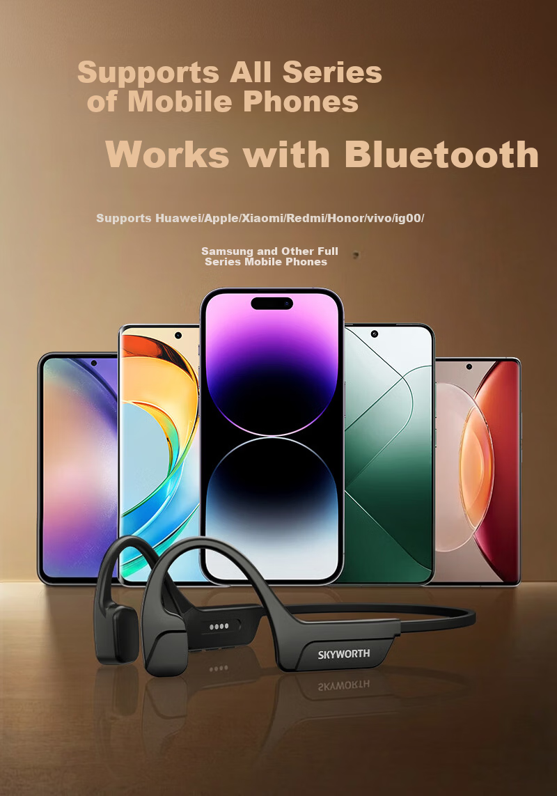 Skyworth G8 Bone Conduction Bluetooth Earphones Wireless Professional Sports Running Outdoor Open-Ear Swimming Compatible with Apple Huawei Xiaomi Waterproof Sweatproof 32GB Memory Starry Black 3