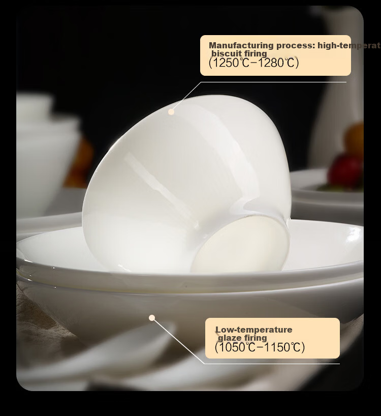 One's Member No.1 Bone China Bowl and Plate Set Home Simple Pure White Underglaze Color Tableware Housewarming Gift Box 15