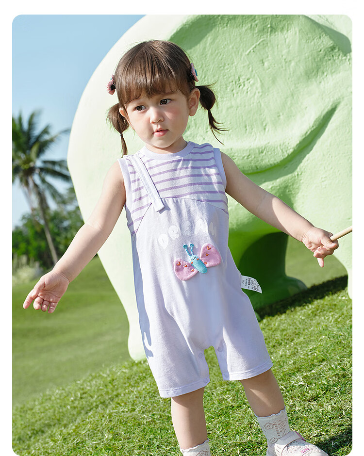 Balabala Kids Baby Romper Short Sleeve Newborn Infant Breathable Cute Summer 2026 26